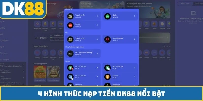 4 hình thức nạp tiền DK88 nổi bật